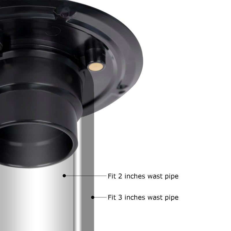 Uni-Green Matte Black Square Shower Drain 3.6 Inch with Hair Carcher and ABS Flange - Fit 2" or 3" Waste Pipe (ABS) - 304 Stainless Steel Shower Floor Drain Kit&CUPC - Image 4
